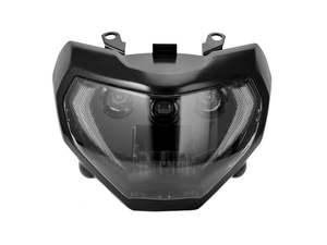 LED Headlight Insert - Black. Fits Yamaha FZ07 2014-2017 & MT07 2018up. - Hoglights