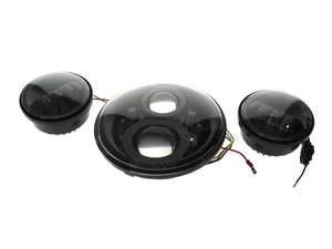 Headlights Black: 7in. HeadLight & 4.5in. Passing Lamp Bundle - Black. Fits Most H-D with 7in. Headlights & 4.5in. Passing Lamps. - Hoglights