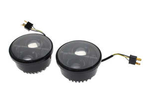 4-1/2in. HeadLight Inserts - Black. Fits Dyna Fat Bob 2008-2017 with Dual Headli&hellip;