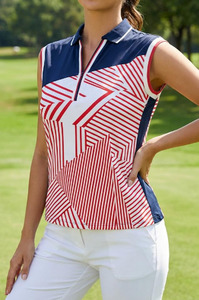 Womens Clothing: Reign Ladies Polo - Red, White and Blue - S - 4XL