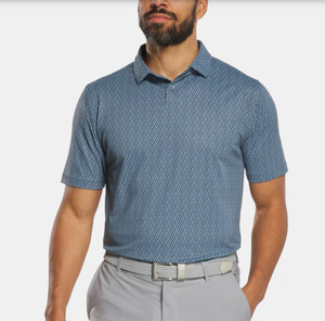 Polos: FootJoy Modernist Geo Pique | Blue Steel Navy