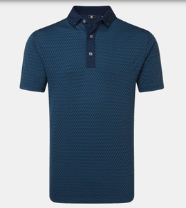 Polos: FootJoy Polo Star Geo Lisle | Navy