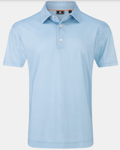 Polos: FootJoy Polo Wiggle print Lisle | Blue Jay