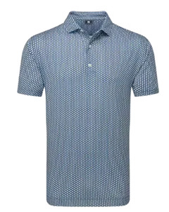 FootJoy Polo Houndstooth Geo Lisle | Dark Denim