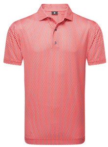 FootJoy Polo Houndstooth Geo Lisle | Hibiscus