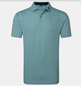 FootJoy Polo Nautical Flag Print Lisle | Field Green  Navy  White