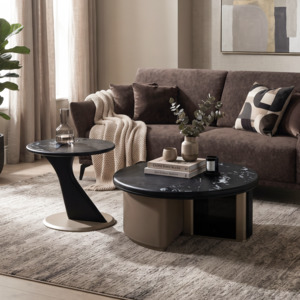Living Room Furniture: Noto Coffee Table, Black Rose, Set of 2