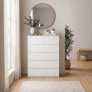 Turin Series: Sotta 2 over 4 Drawer Tallboy, White