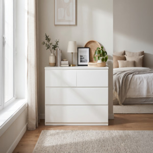 Turin Series: Sotta 2 over 2 Lowboy, White