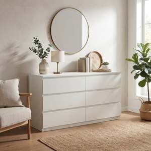 Turin Series: Sotta 6 Drawers Chest, White
