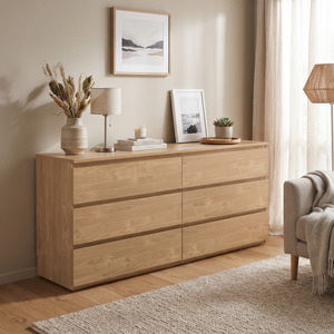 Turin Series: Sotta 6 Drawers Chest, Oak