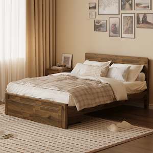 Corsi Bedframe with underneath drawer, Double, Elm