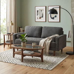 Clearance: Uta Two Seater Sofa, Carbon Black