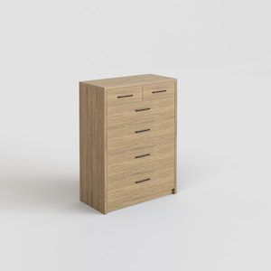 Chest Of Drawers: Platsa 6 Drawer Tallboy, Grey Oak