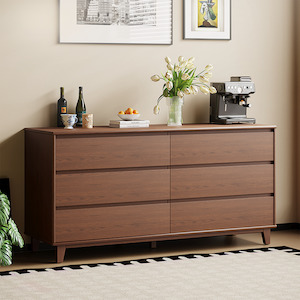 Arezzo 6 Drawers Chest, Claro Walnut