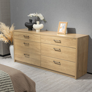 Chest Of Drawers: Platsa 6 drawer chest, Grey Oak