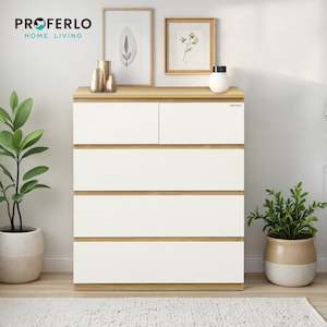 Sotta 2 over 3 Tallboy, Oak & White