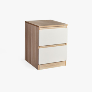 Bedside Tables: Molise Bedside Table, Oak and White