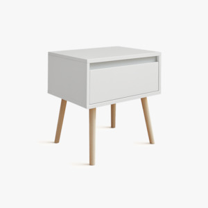Corte bedside table, White/ Oak Legs