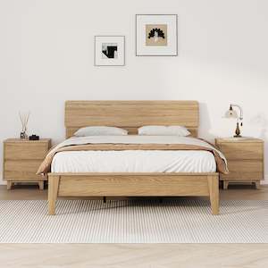 Bedroom Furniture: Arezzo-C Solidwood Bedframe, Double, Wood