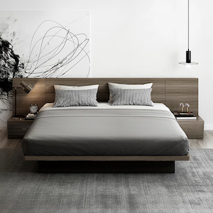 Bedroom Furniture: Ovada 3pc Super King Bedroom Set – Slate Grey Storage Bed with Bedside Tables