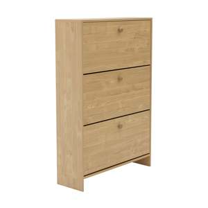 Shoe Cabinets: Sisco 3-Drawer Shoe Cabinet, Oak