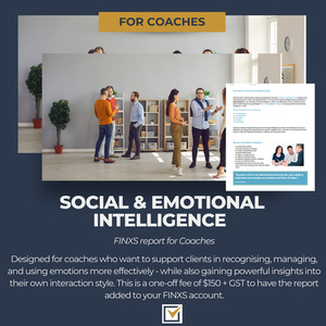 Products: Social Emotional Intelligence FINXS report for Coaches Profile Coaching