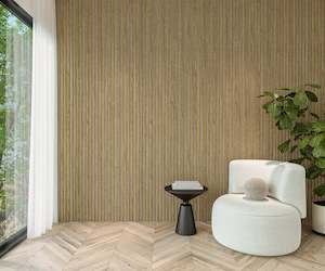Slat Interior Premium Acoustic Panelling - White Oak - Grey Backing