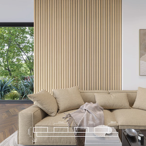 Slat Interior Acoustic Panelling - Washed Oak