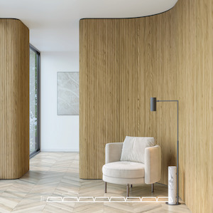 Linear FlexFold - V Slat - White Oak