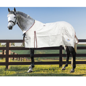 Canvas Horse Rugs: Canvas Rug Unlined - White/Red