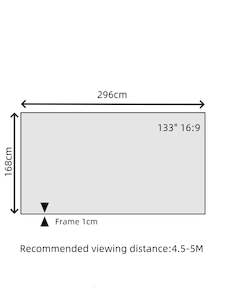 White Crystal: ProView 4K 72"-150"White Crystal Projection Screen, Featuring A Fixed Frame, Suitable For Any Projector