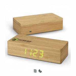 Bamboo Wireless Charging Clock