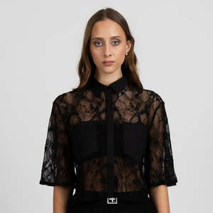 Federation Lace It Shirt - Black