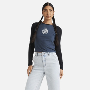 RVCA Benji Raglan LS Tee - Petrol Blue