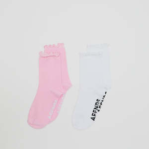 Afends: Afends Frill Seeker 2Pack Socks - Pink/White