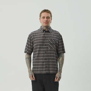 Afends Darkness Shirt - Black Check