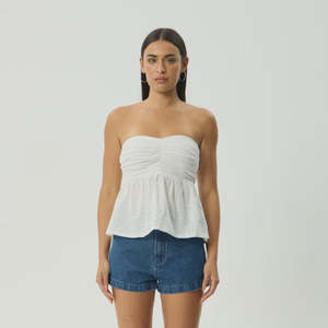 Afends Kindered Strapless Top - White