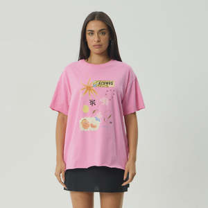 Afends: Afends Amalfi Recycled OS Tee - Pink