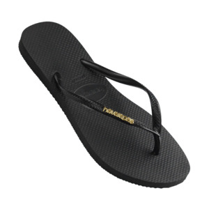 Havaianas Slim Logo Metallic - Black/Gold