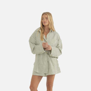 Rhythm Cove Stripe Long Sleeve Shirt - Aloe