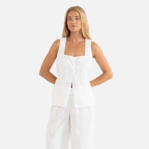 Rhythm Niko Long Vest - White