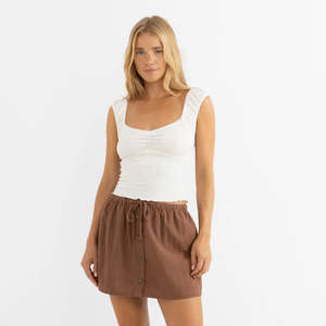 Rhythm: Rhythm Gracie Sweetheart Top - Cream
