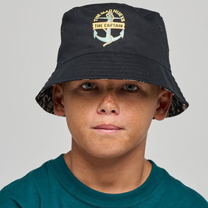 The Mad Hueys Youth Croc Captain Reversible Bucket Hat - Vintage Black