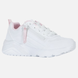 Girls: Skechers Uno Lite Easy Zip - White