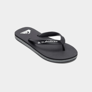 Youth Jandals Slides: Quiksilver Molokai Core Youth Flip Flops - Black 1