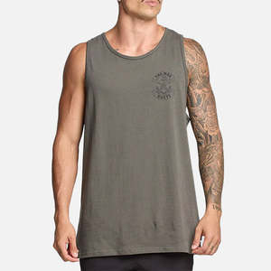Mens Singlets Tanks: The Mad Hueys Anchor Bones Tank - Charcoal