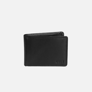 Mens Wallets Bags: Unit Leather Bi Fold Wallet - Black