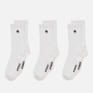 Mens Socks: Afends Flame 3 Pack Socks - White