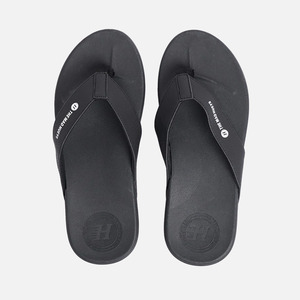 Mens Jandals Slides 1: The Mad Hueys Wide Strap Thongs - Black